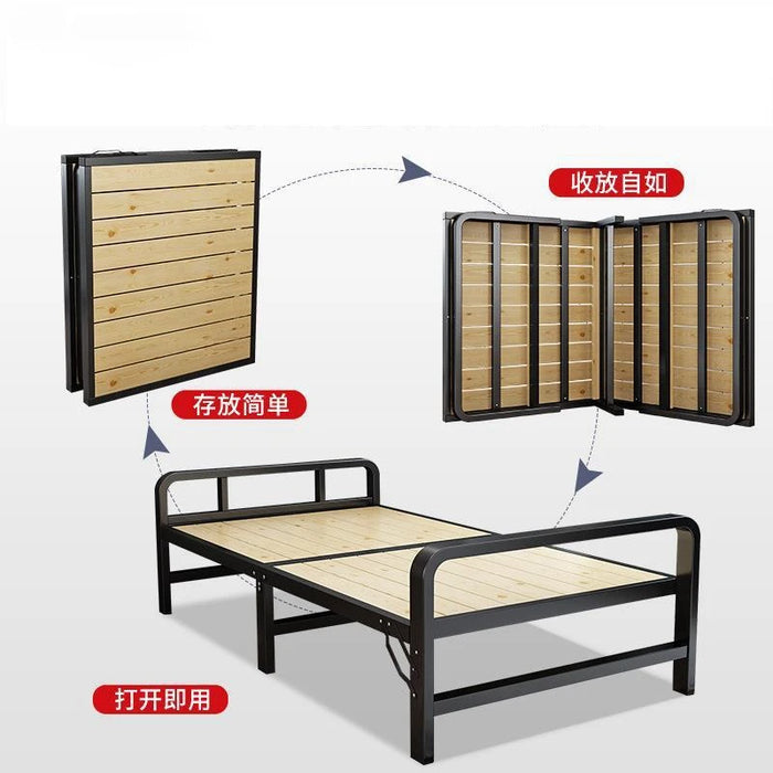 Convenient Folding Bed With Hard Board - Ideal for Limited Space and Travel Sleeping Bedroom Portable Simple Beds Folding-bed