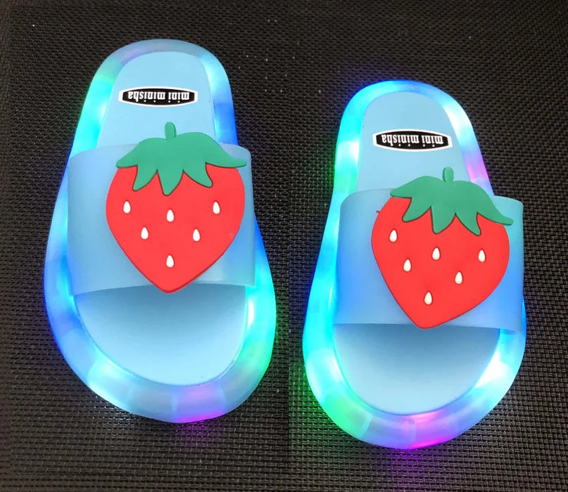 Children‘s Boys Girls Slippers Cartoon Unicorn Animals Prints Shoes Lighted Fashion Cute Shoes Bathroom Kids Toddler Slippers