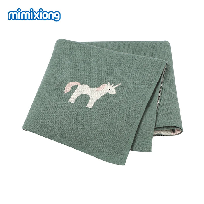 Baby Blankets Knitted Newborn Swaddle Stroller Bedding Wrap Cartoon Alpaca Infantil Boys Girls Receiving Blanket Children Quilts