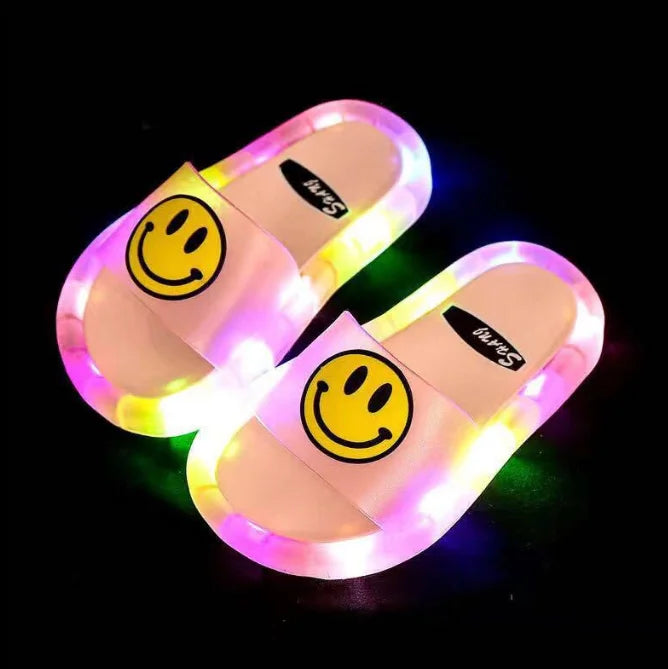 Children‘s Boys Girls Slippers Cartoon Unicorn Animals Prints Shoes Lighted Fashion Cute Shoes Bathroom Kids Toddler Slippers