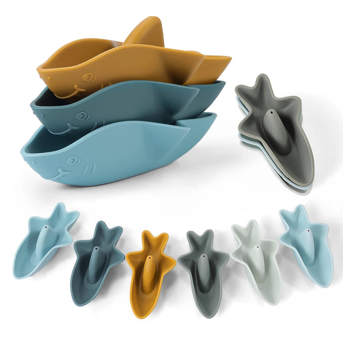 TYRY.HU 3/4pc/set Baby Bath Toys Bathing Early Education Toys Cute Boat Shark Bathing Bath Toy For Infant 0 24 Months