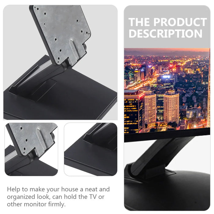 Monitor Base Stand Folding LCD Computer Tabletop Adjustable Heavy Duty Brackets