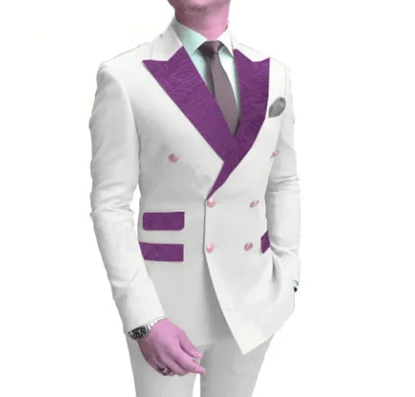 Costumes Pour Hommes Light Blue Smoking Jacket Pants Gold Buttons Party Tuxedo Dress Double Breasted Men Suits For Wedding Groom