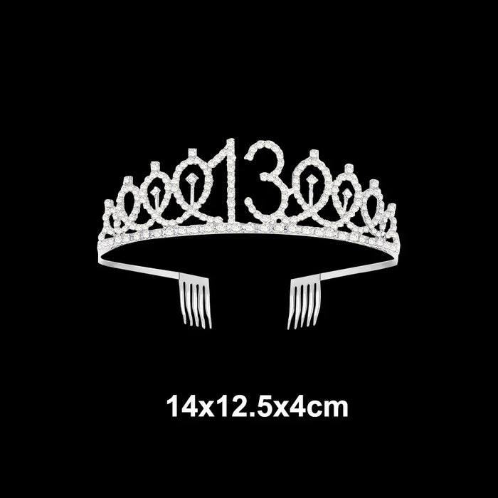 Birthday Party Decorations for Girls Crown Women 10th 13 16 18 20 21 30 Birthday Sash and Tiara 40 50 60 70 80 Party Supplies