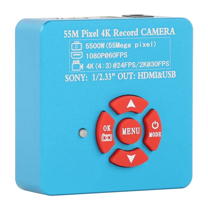 55MP 48MP 4K 1080P HDMI USB Video Microscope Camera 1-130X Infinitely Far C Mount Lens LED Light for Digital Image Acquisition