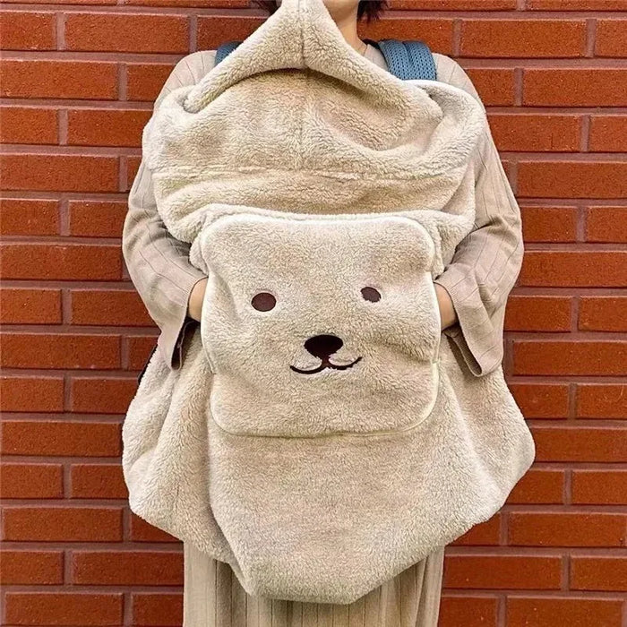 Flannel Baby Blanket Coral Fleece Stroller Cover Cute Bear Winter Windproof Kids Blankets Infant Nap Warm Quilt Swaddle Wrap