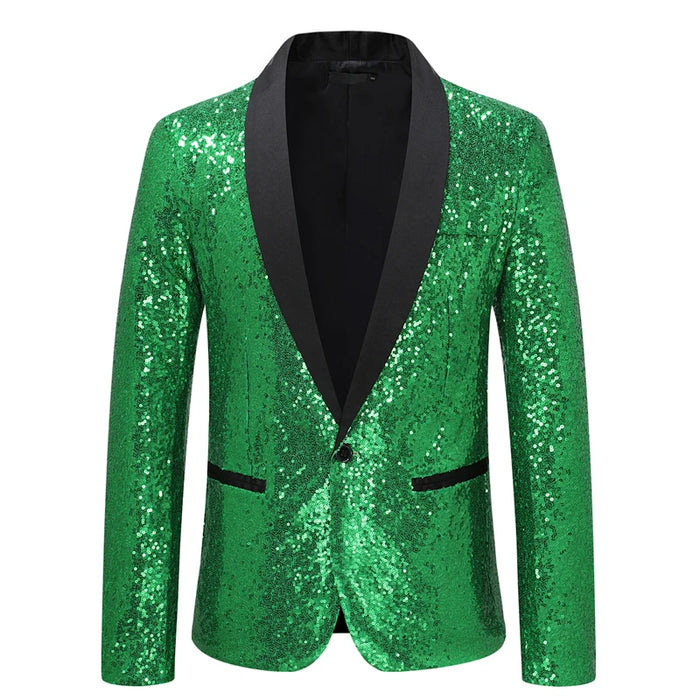 Shiny Gold Sequin Glitter Embellished Blazer Jacket Men Nightclub Prom Suit Blazer Men Costume Homme Stage Clothes For singers