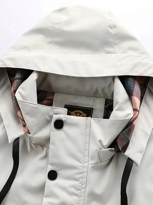 Fashion Men's Casual Windbreaker Jackets Hooded Jacket Man Waterproof Outdoor Soft Shell Winter Coat Clothing Warm Plus Size
