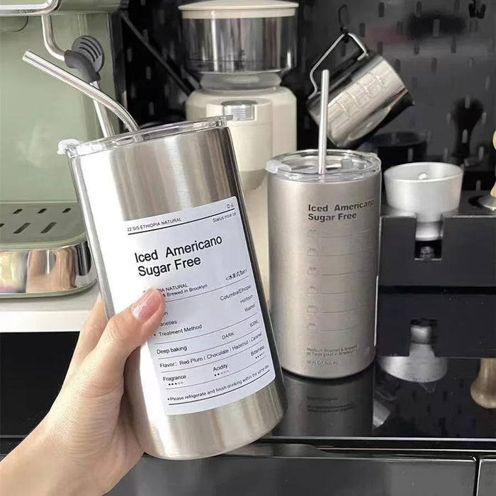 Stainless Steel Coffee Cup Thermoses Double Wall Vacuum Flask Insulated Cup Portable Ice American Coffee Mug Water Bottle