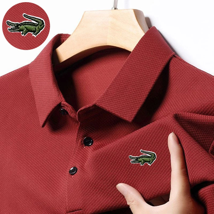 High quality Men's Long Sleeve T-shirt Spring And Autumn Cotton Embroidered Polo Shirt Lapel Men's Clothing Base Shirt Loose