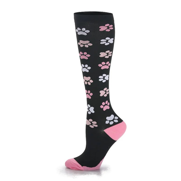Medical Knee High Running Cycling 20-30 Mmhg Women Sport Sock ONE Pair Nurse Christmas Compression Socks Running