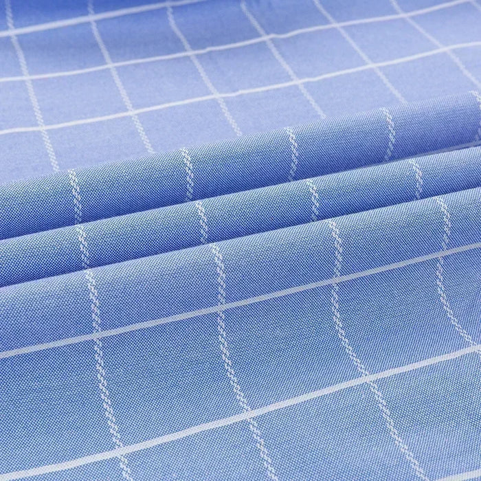 2023 Oxford Men Fashion 100% Cotton Thin Long Sleeve Casual Slim Solid Color Plaid Print Stripe Formal Dress Shirt Plus 7XL 6XL