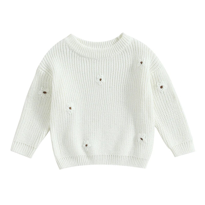 Newborn Baby Girls Winter Flower Sweater Clothes 2023 Autumn Newborn Infant Clothing Pullover Knitted Kids Sweaters