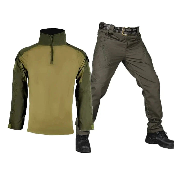 Summer Military Uniform Set Men Tactical Shirt Long Sleeve Military Pants Hunting Camping Tactical Suit Camouflage Man