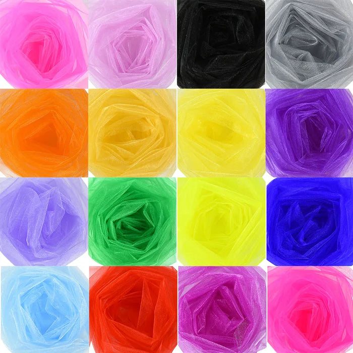 10/5m Wedding Decoration Tulle Roll Crystal Organza Sheer Fabric For Birthday Party Backdrop Wedding Chair Sashes Decor Yarn