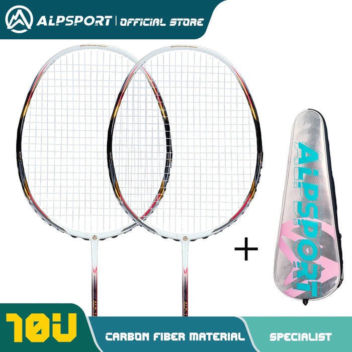 Alpsport AIR 10U  Ultralight 52g T800 Badminton Racket Fast rebound  Imported max 28lbs Carbon fiber + titanium badminton racket