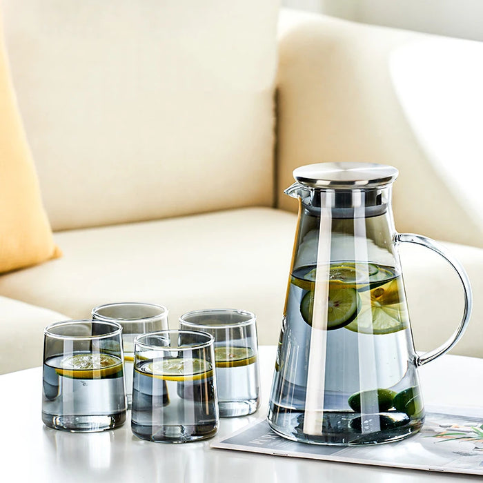 GIANXI Glass Cold Water Jug Transparent Heat Resistant Kettle With Handle Household Large Capacity Bottle Coffeeware Teaware