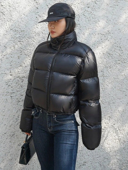 2023 New Autumn Winter Short Parkas Jacket Women Warm Zipper Loose Down Coat Female Cotton Jacket Solid Thick Windproof Outerwea