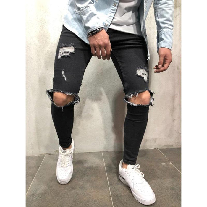 Men's Black Ripped Skinny Jeans