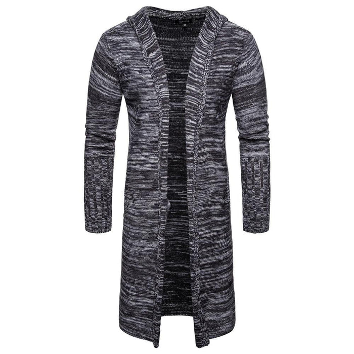 Dark Grey Men's Hooded Cardigan
